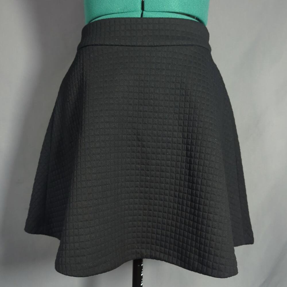 Banana Republic 0P Petite Black Textured A-Line Mini Skirt Preppy Academia